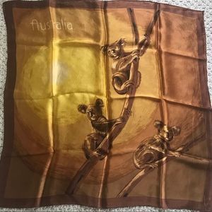 Australia Koala Bear Silk Scarf VTG